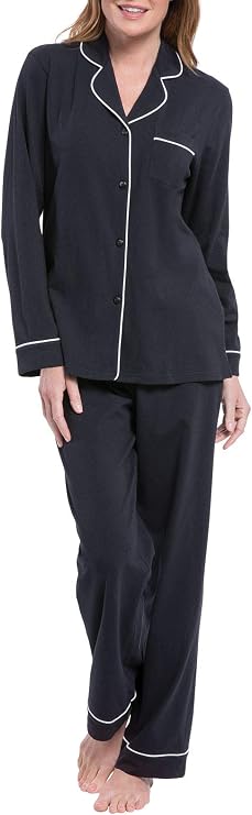 PajamaGram Pajama Set For Women - Pajamas Women Jersey Boyfriend, 100% Cotton