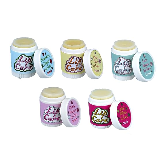 Bomb Cosmetics Flavoured Lip Treatment for Kids Hydrating Lip Care Long Lasting Moisturising Lipstick for Girls 5 pc