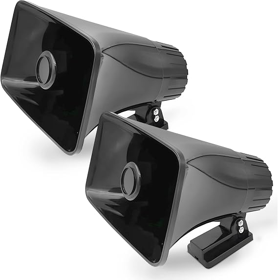 Pyle 8 Pack 6" Portable PA Horn Speaker for Indoor/Outdoor Use, 65W Peak Power, Black