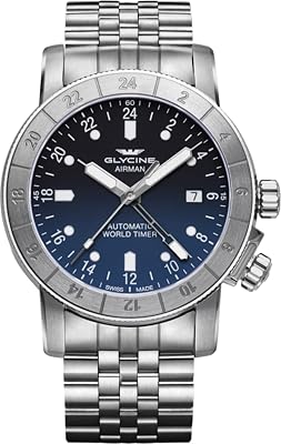 Glycine Airman Automatic Blue Dial Mens Steel Watch GL0064