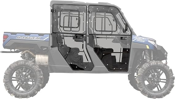 SuperATV Convertible Cab Enclosure Doors Compatible with 2019-2021 Polaris Ranger XP 1000 Crew, XP 1000 High Lifter Crew, XP 1000 NorthStar Crew, See Fitment, 250x Stronger than Glass, Easy Install