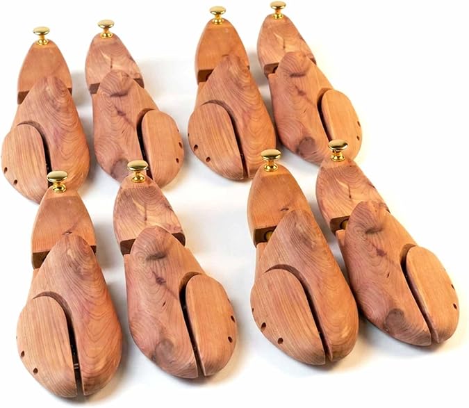 4 Pairs American Red Cedar Shoe Trees for Men UK 6-13