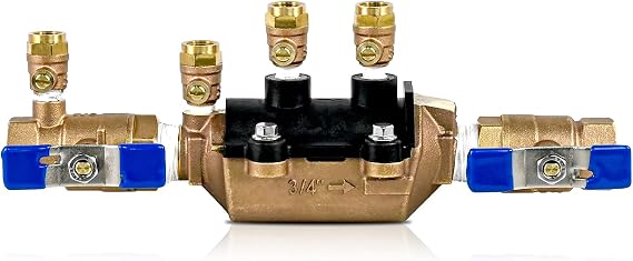34-350 3/4" 350 Double Check Backflow Preventer, Back Flow Valve, Double Check Valve Assembly, Prevent Backpressure and Backsiphonage