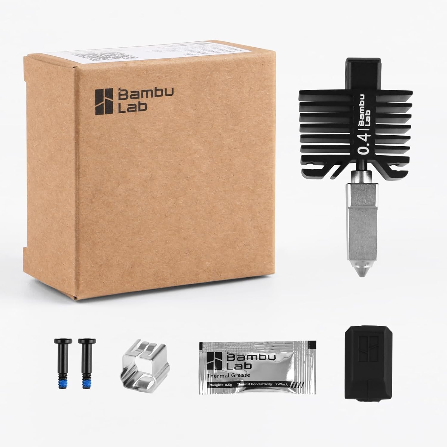 Bambu Lab Original 0.4mm Hardened Steel Nozzle Assembly Hotend Kit for X1 Series and P1 Series,Compatible with P1S P1P X1C X1 Carbon 3D Printer