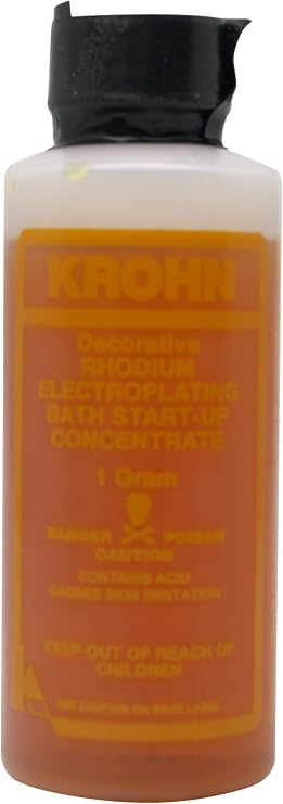 Krohn White Rhodium Plating Solution Concentrate for Pen or Bath Plating 1 Gram