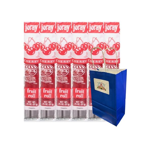 Fruit Roll Cherry, 0.75 oz 6-Pack Individually Wrapped Chewy Fruit Snacks, Perfect for Lunchboxes, On-the-Go Treats, Kids' and Adults' Favorite Healthy Snack Alternative