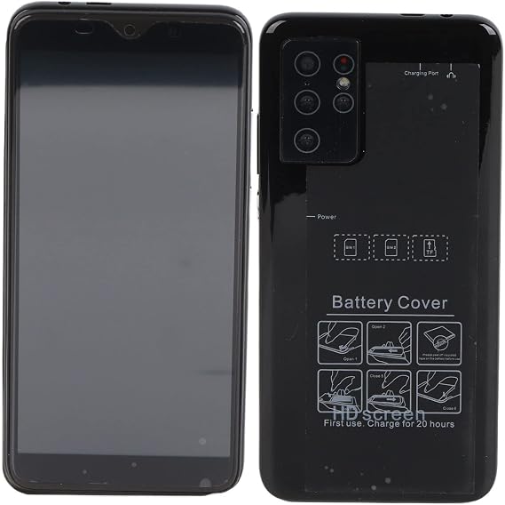 Unlocked Cell Phone, 512MB/4GB HD Screen Smartphone for Android MTK6572 Dual Core CPU 4.4.2 Dual Card Dual Standby Ultra Thin Phone Black