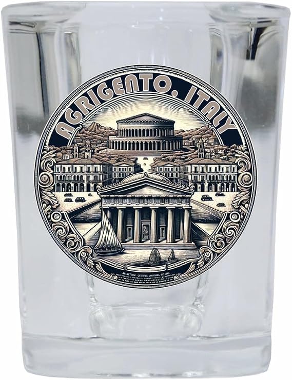 Agrigento Italy Souvenir 2 Ounce Shot Glass Square Single