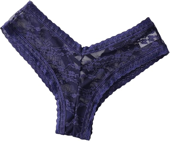 Lmdudan Seamless Underwear for Women V-Waist Briefs High Waisted Sexy Lace Bikini Panties Cheeky Hipster G String Thongs