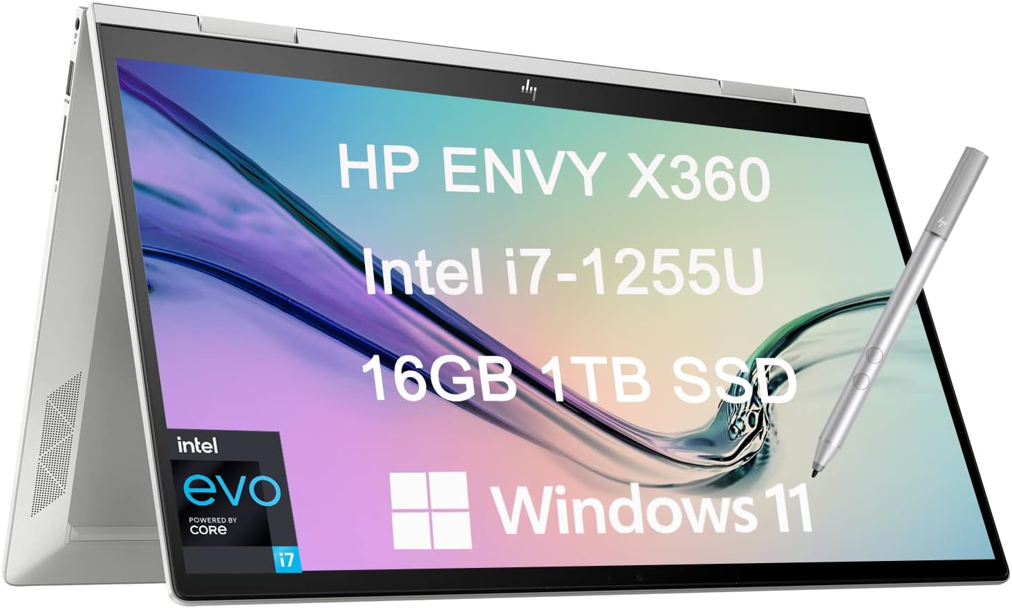2022 HP Envy 15 15t X360 15.6" FHD 2-in-1 Touchscreen Intel 10-Core i7-1255U, 16GB RAM, 1TB PCle SSD, Webcam, Stylus, FHD Convertible Laptop, Backlit, HP Pen, 2 x Thunderbolt 4, Windows 11 Home