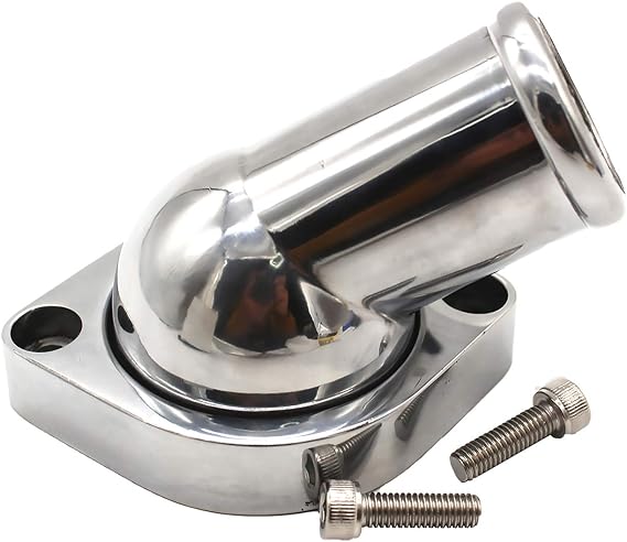45 Swivel Polished Water Neck Thermostat Housing Compatible with Chevrolet LS Engine LS1 LS2 LS7