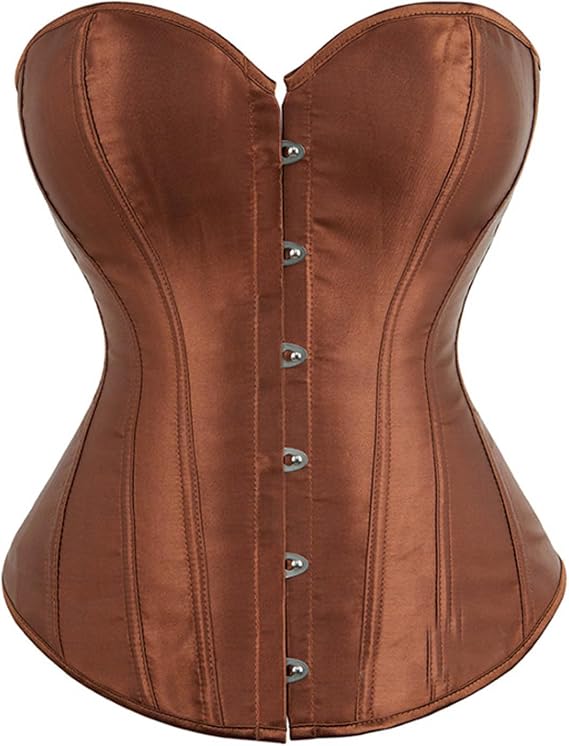 FZYLQY Women Satin Corsets Top Lace Up Boned Overbust Corset bustier Body Shaper Bustier Plus Size Cincher Overbust Bustiers