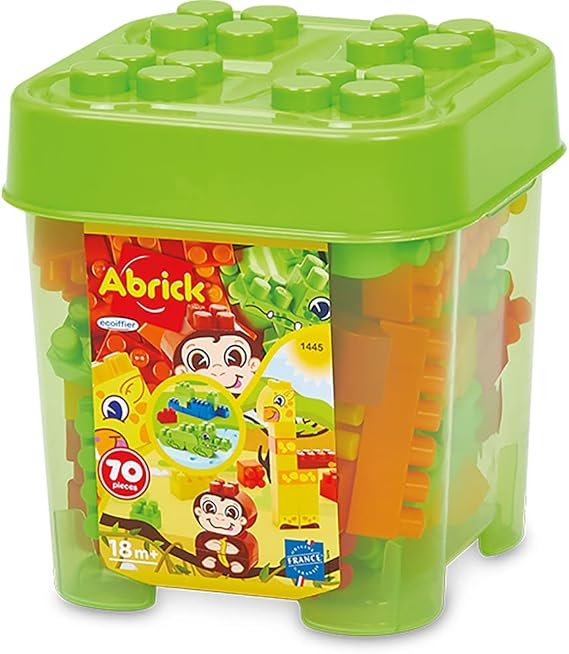 Ecoiffier Jouets 1445 Jungle Chest 70 Pieces Abrick Construction Game for Children from 18 Months Made in France