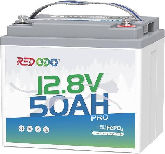 Redodo 12V 50Ah Deep Cycle LiFePO4 Battery, for Trolling Motor, RVs