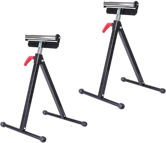 Folding Roller Stand, 132 Lbs Load Capacity Adjustable Roller Stand 26-3/4" to 42-1/5" Heavy Duty Stand 2 Pack