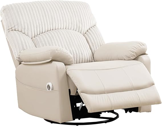 Swivel Rocking Chair Electric Recliner with Massage and Heat,Glide Rocker