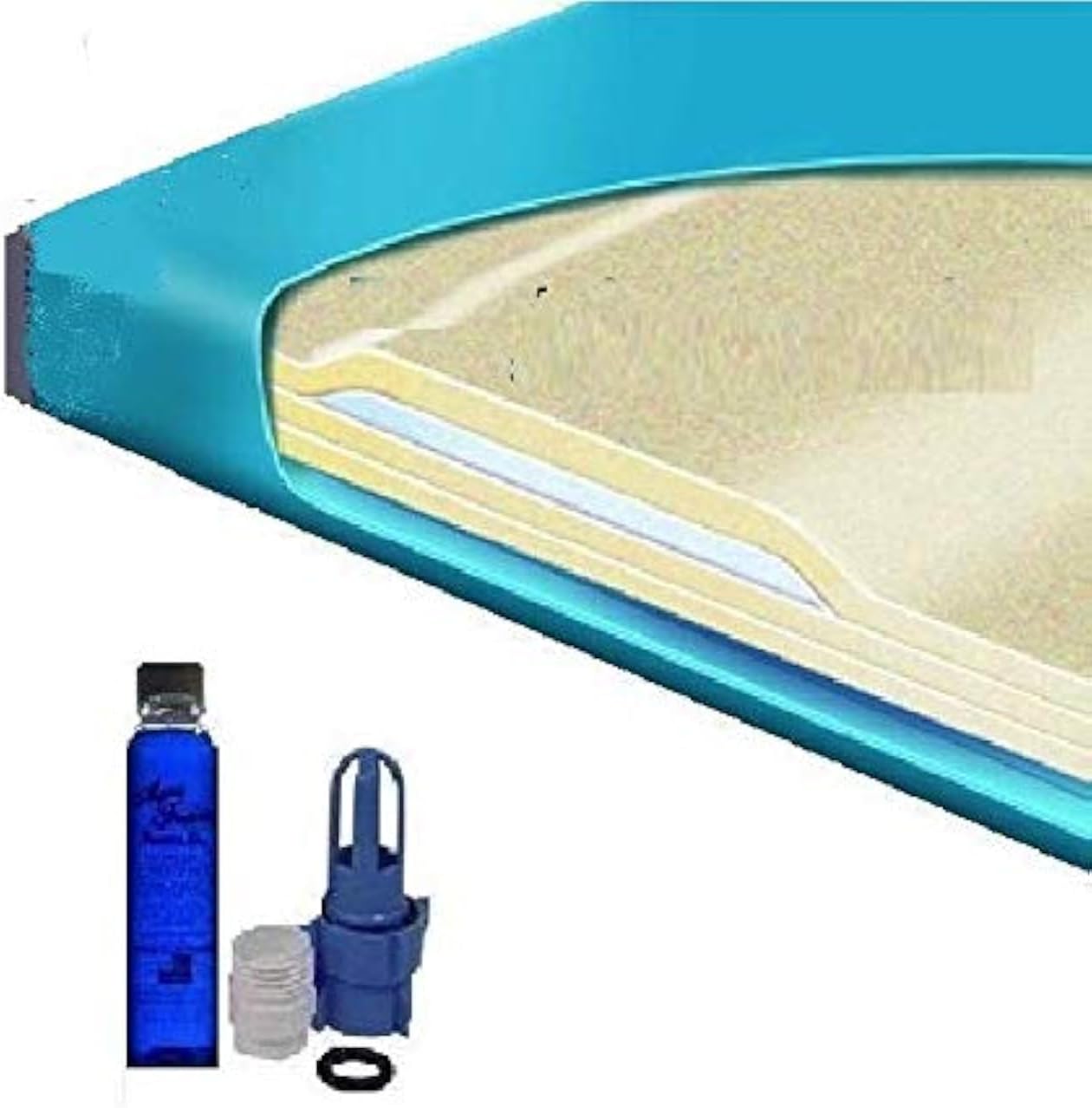 Queen 3000L 80% Semi-Waveless Waterbed Mattress with Fill Kit and 4oz Conditioner