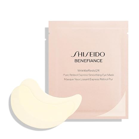 Shiseido Benefiance WrinkleResist24 - Pure Retinol Express Smoothing Eye Mask - 12 Sets of Two Eye Masks - Reduces Appearance of Wrinkles in 15 Minutes