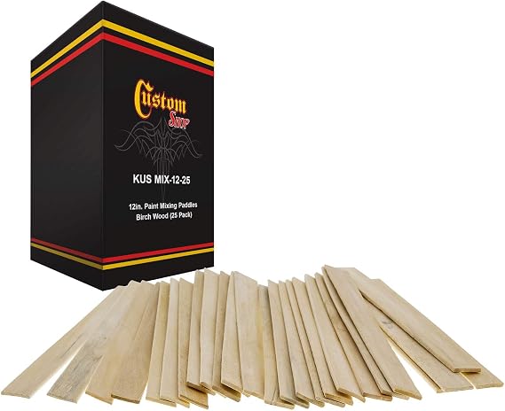 Custom Shop Paint Mix Sticks Pack of 25 Each 12" Birch Paint Mixing Paddles