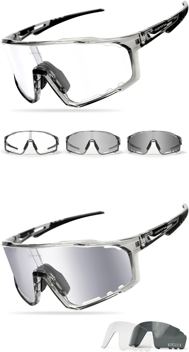 Cycling Glasses for Men Women, UV Protection TR90 Frame Sports Sunglasses for MTB, Riding, Running, Fishing, Baseball