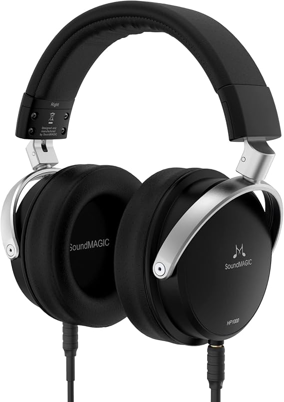 SoundMAGIC HP1000 Closed Over Ear Audio HiFi Headphones - Black
