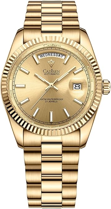 CADISEN Men's Automatic Watch, MIYOTA 8285 Movement Business Luxury Watch, Sapphire Luxury Mechanical Watch, Waterproof 100 Meter Stainless Steel Watch, Casual Homage, C8215...