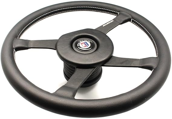 ALPINA Steering Wheel 4 Spokes Black Leather 380mm Fits BMW E30, E28, E24, E34
