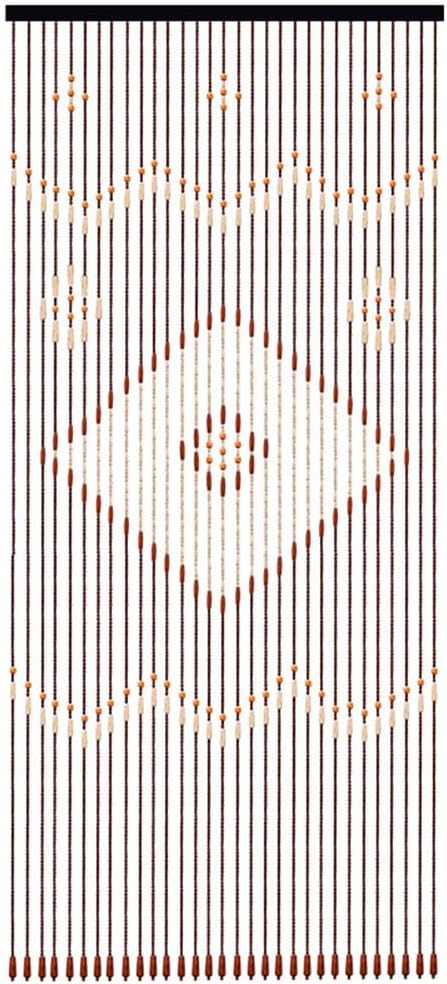 Natural Wood Bamboo Beaded Curtain Screen Wooden Bead Curtain Decorative Kitchen Door Stirp 208x90CM