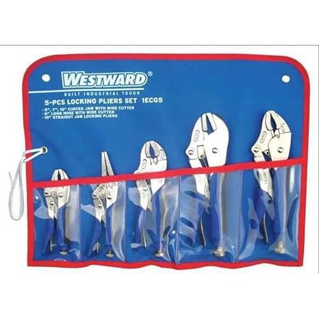 Locking Pliers Set, 5, 6, 7, 10, 10 in, 5 Pc