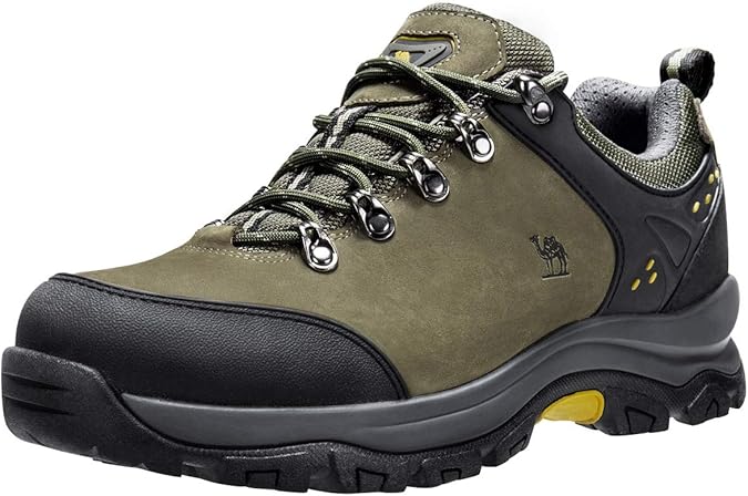 CAMEL CROWN Hiking Shoes Men Trekking Shoe Low Top Outdoor Walking Waterproof Leather Trail Sneakers