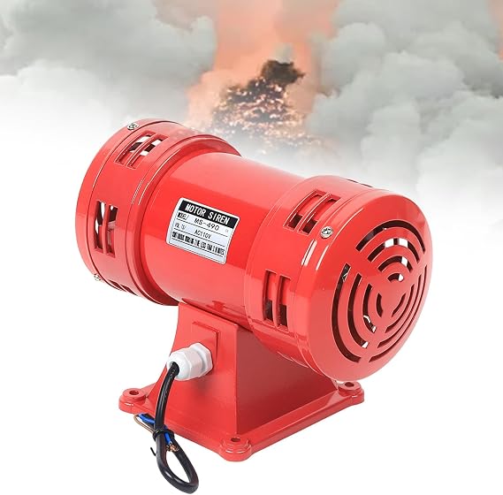 Industrial Siren S-490 Electric Siren 110V Industrial Air Raid Horn Warning Loud 400w 140db Air Raid Sound Siren Alarm Industrial Electric Motor Driven Alarm for Industrial Ships Mines