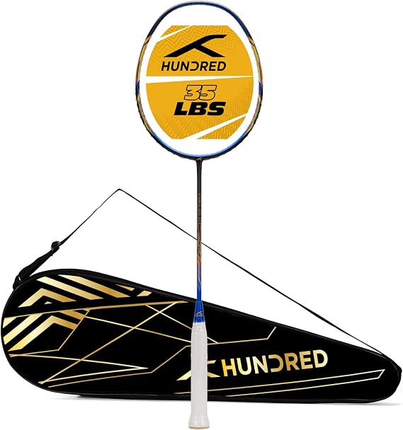 Hundred Atomic X 35 SPD Badminton Racket Carbon Fibre Unstrung 82g Max Tension 35lbs VaporShaft X-Flex Shaft G6 Grip 304mm Balance Full Coverage