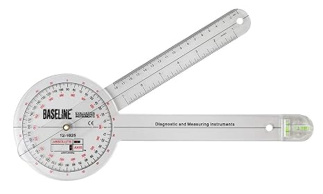 Absolute+Axis 360 Degree Clear Plastic Goniometer, 12" Length (Pack of 25)