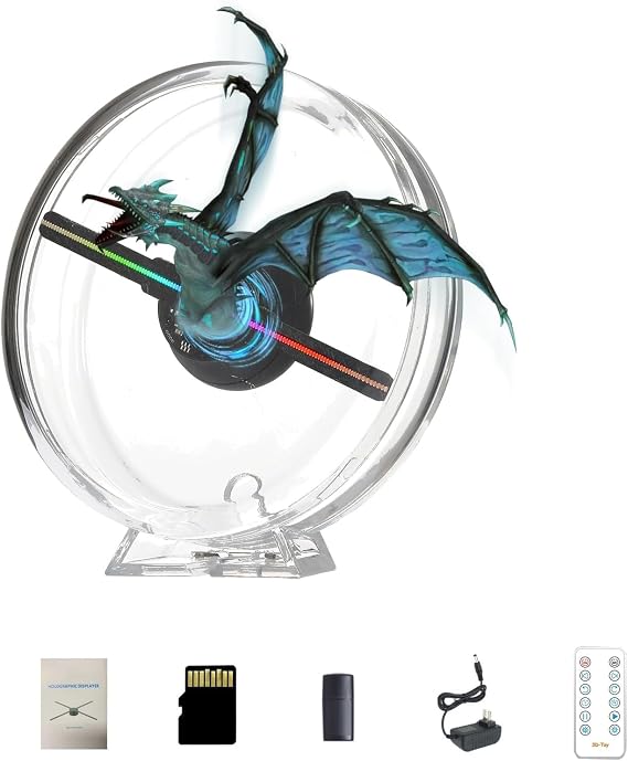 3D Hologram Fan,HD LED Hologram Fan WIFI Projector with 700 Library Video,Animated Holographic Projector Display for Stores, Shops, Christmas Tree (14CM)