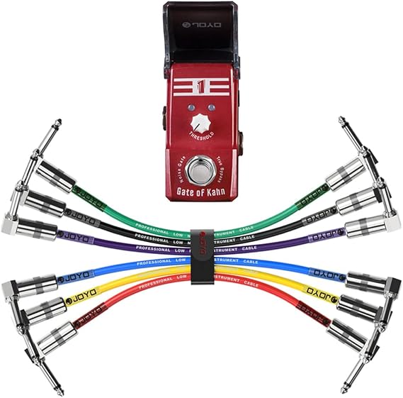 JOYO Noise Gate Mini Pedal JF-324 Bundle with Guitar Patch Cables CM-11, 1/4 Inch