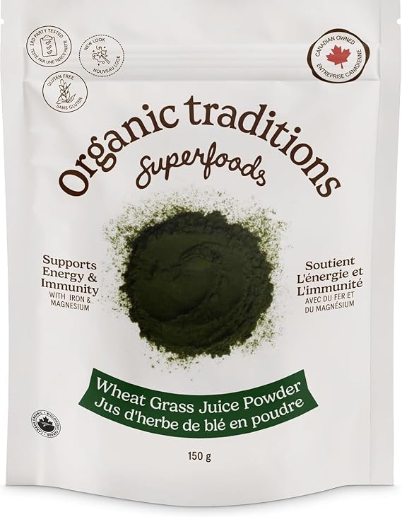 Organic Traditions Organic Wheat Grass Juice Powder, 150 GR