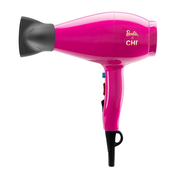 CHI X Barbie 65th Anniversary Compact Hair Dryer, Hair Dryer for Smooth & Voluminous Hair, Powerful & Lightweight Blow Dryer, Reduces Frizz