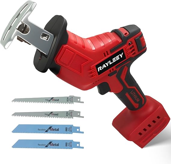 Cordless Reciprocating Saw for Milwaukee 18V Battery, Tool Only | Variable Speed 0-3500 SPM, LED Light, Keyless Blade Clamp, 4 Saw Blades for Wood Metal PVC