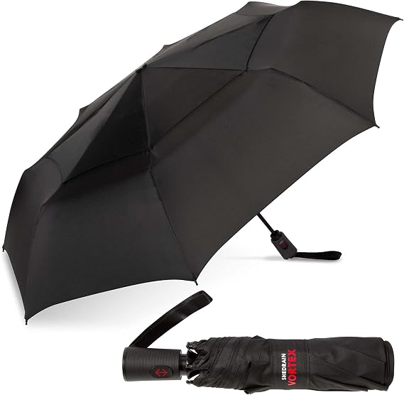 ShedRain Vortex Windproof Compact Travel Umbrella, Auto Open Close