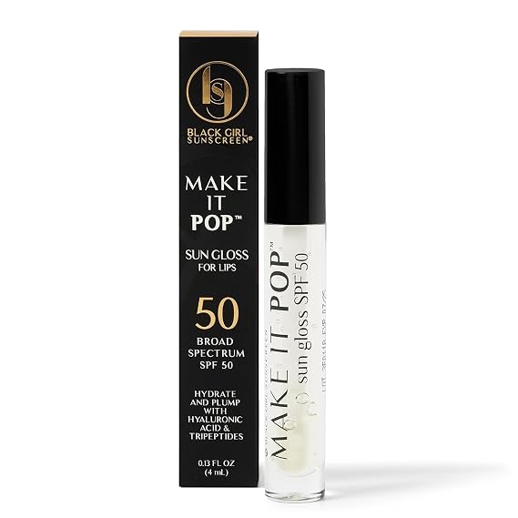 Black Girl Sunscreen Make It Pop Sungloss SPF 50 Clear Skies