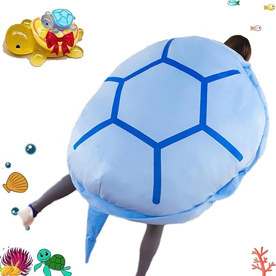 Wearable Turtle Shell Pillow with 5 Mini Turtle Blind Box,Giant Wearable Turtle Shell Pillow,Adult Wearable Turtle Shell Pillow,Giant Wearable Turtle Pillow (Blue,100cm/39.3inch)