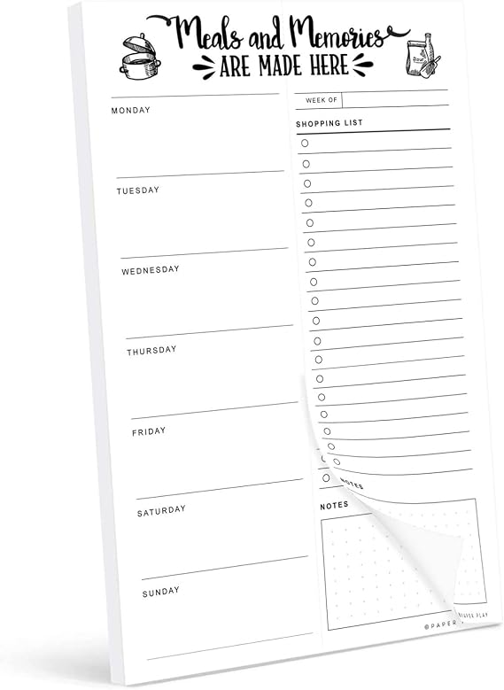 52 Tear-off Sheets Meal Planning Notepad | Magnetic Meal Planning Pad for Fridge 6x9 Inch | Notebook for Meal Planner and Grocery List with Magnet | Weekly Meal Planner for kitchen with Tear Off