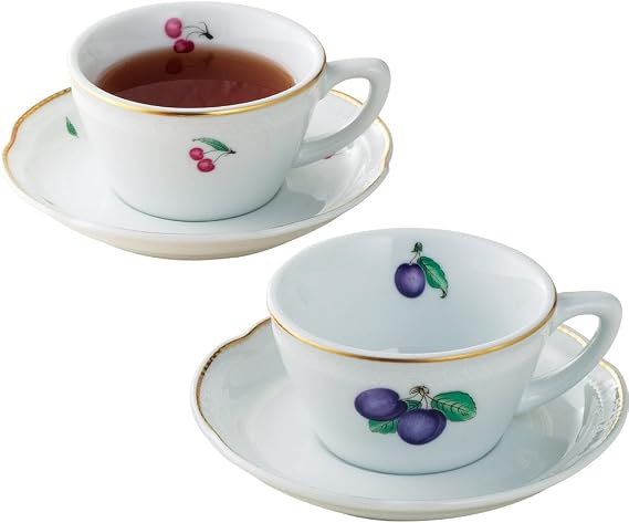 Richard Ginori Prune Cherry Tea Bowls Pair D35030P