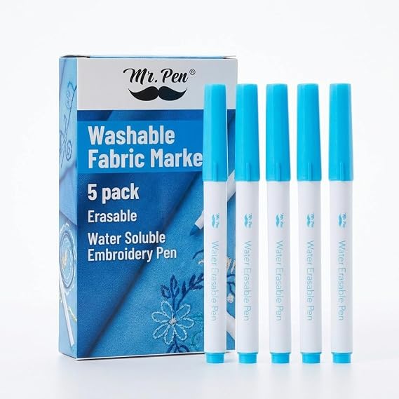 Mr. Pen- Washable Fabric Markers for Sewing, 5 Pack, Blue