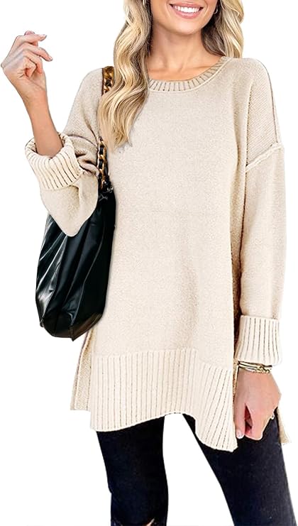 MEROKEETY Womens Fall Winter Oversized Casual Pullover Tunic Sweater 2026
