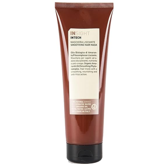 Insight Intech Smoothing Hair Mask with Olive Oil & Straightening Phytocomplex for Smoothness & Nourishment, 8.5 Fl. Oz. / 250 mL