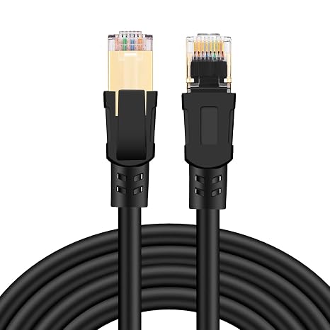 Tianle Cat8 Ethernet Cable, High Speed 26AWG LAN Network Cable 40Gbps 2000Mhz SFTP with Gold Plated RJ45 for PC, Router, Switch, Modem, Smart TV, PS4, Game Console, 10ft
