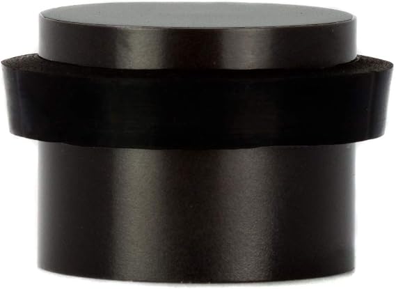 EVI Herrajes | Black Door Stopper - Adhesive Installation - Black Rubber Protector - W=0.94 x H=0.79 Inch Door Stop