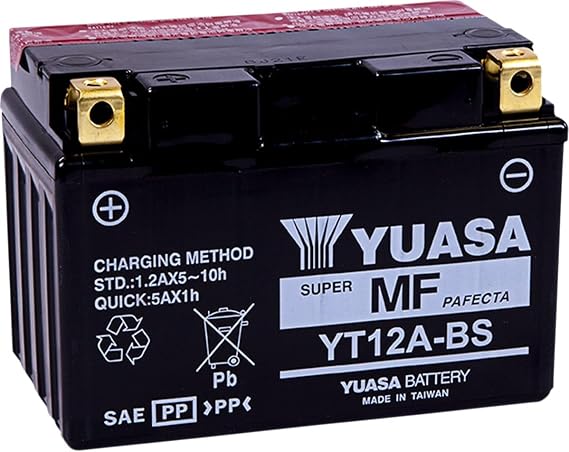 Yuasa YUAM32ABS YT12A-BS Battery, Multi-Colored