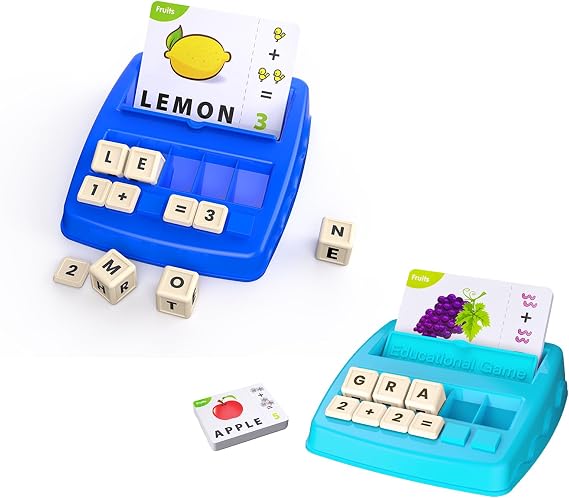 DEGIDEGI Educational Toys for Kids Age 3-8, Matching Letter Spelling Game ABC Words Math Learning,Christmas Birthday Party Gifts for 3 4 5 6 7 8 Year Olds Boys and Girls